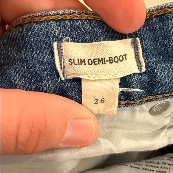 Madewell Slim Demi-Boot Blue Straight Leg Jeans - Picture 10 of 15